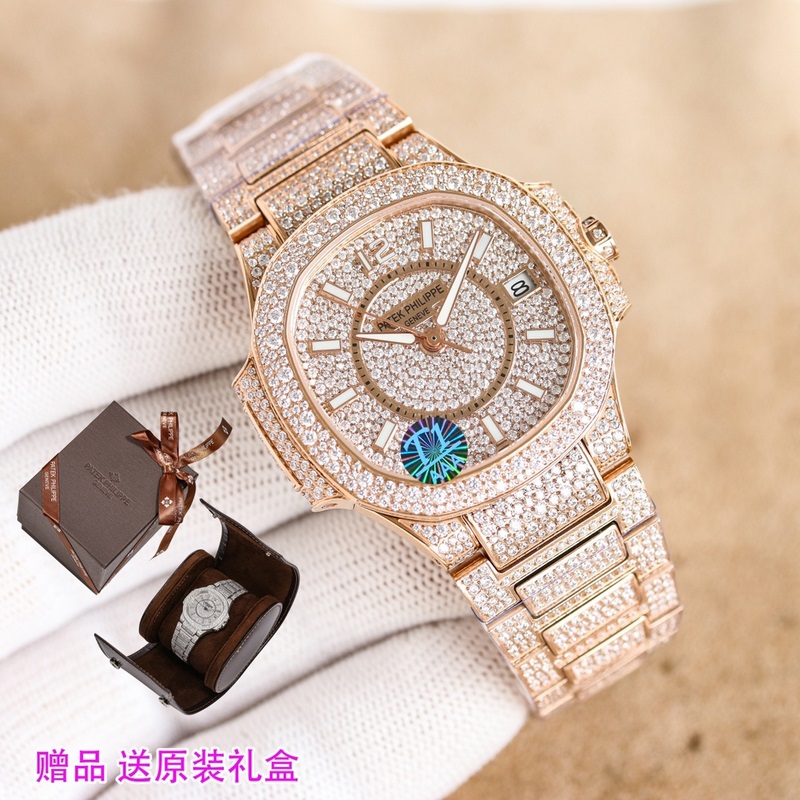 女款_新款到貨GR 重金打造經典時計——百達翡麗7021女士鸚鵡螺 滿鑽限量款 少量