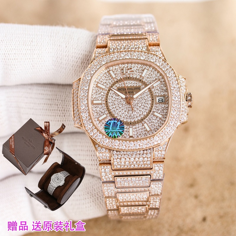 女款_新款到貨GR 重金打造經典時計——百達翡麗7021女士鸚鵡螺 滿鑽限量款 少量