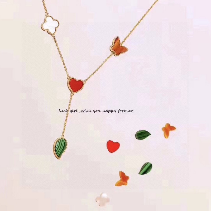 梵克雅寶 VCA 亂花 不規則 流蘇 項鍊 高端定制925純銀天然瑪瑙打造 所有