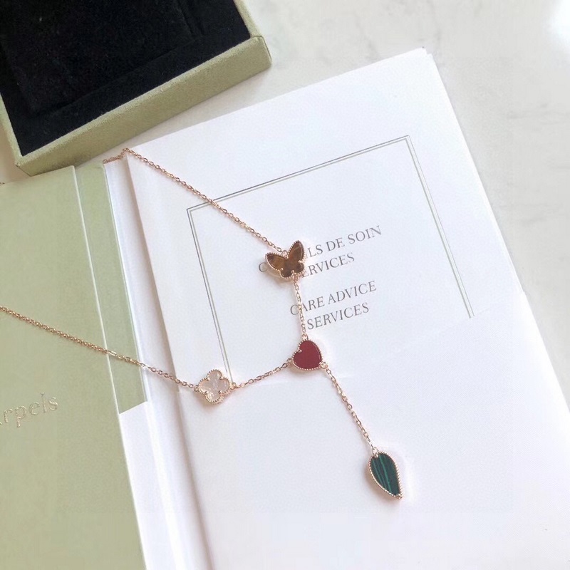 梵克雅寶 VCA 亂花 不規則 流蘇 項鍊 高端定制925純銀天然瑪瑙打造 所有