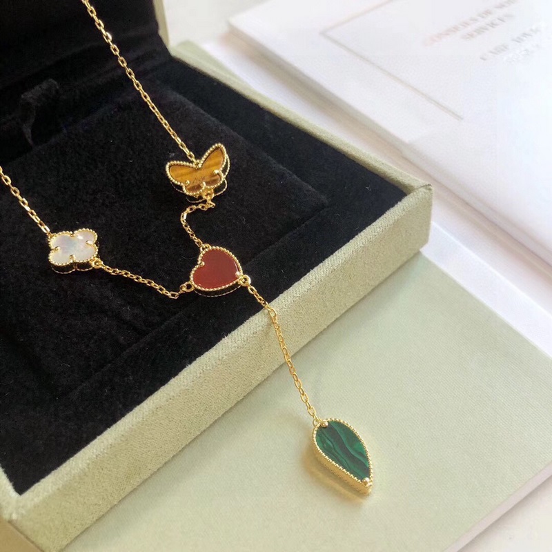 梵克雅寶 VCA 亂花 不規則 流蘇 項鍊 高端定制925純銀天然瑪瑙打造 所有