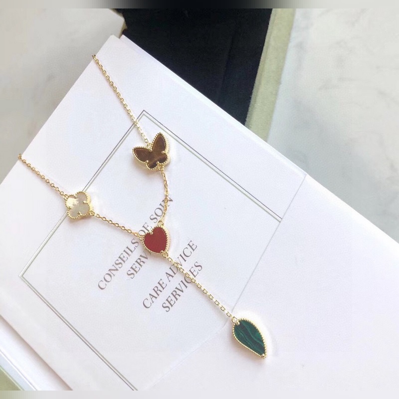 梵克雅寶 VCA 亂花 不規則 流蘇 項鍊 高端定制925純銀天然瑪瑙打造 所有