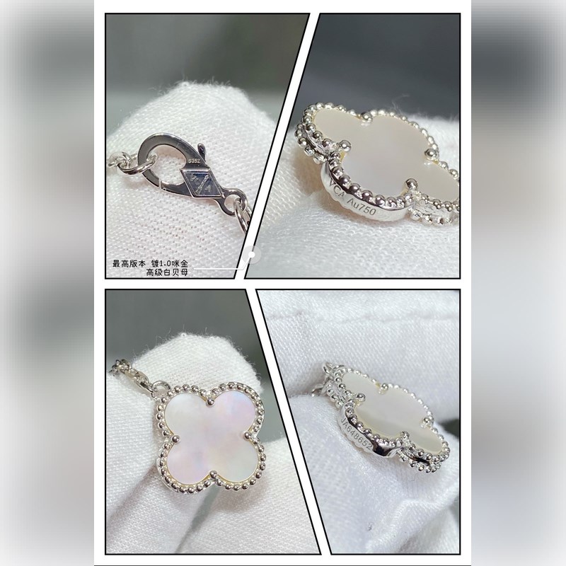 V金鍍咪金  vca四葉草高級(jí)白貝母六花項(xiàng)鍊，市場(chǎng)高級(jí)版  1：1版本高端定制