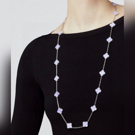 Van Cleef &Arpels 梵克雅寶經典四葉草二十花20花毛衣鍊項鍊天然