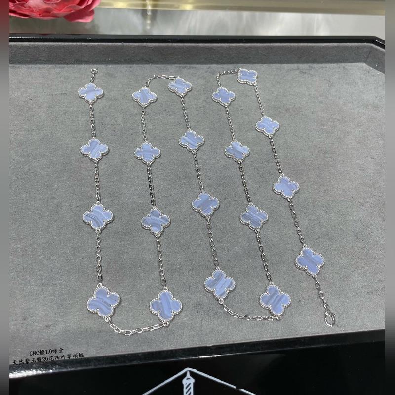 Van Cleef &Arpels 梵克雅寶經典四葉草二十花20花毛衣鍊項鍊天然