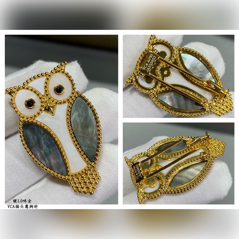 V金材質 貓頭鷹 梵克雅寶實拍 VCA動物系列胸針 小小的動物胸針有趣可愛，讓我