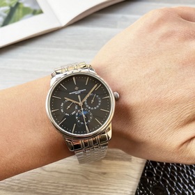 【最新】：江詩丹頓 三針設計【類型】：精品男士腕錶【錶帶】：真牛皮錶帶///