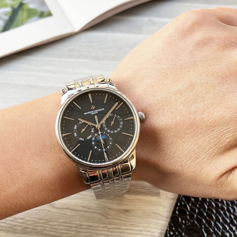 【最新】：江詩丹頓 三針設計【類型】：精品男士腕錶【錶帶】：真牛皮錶帶///