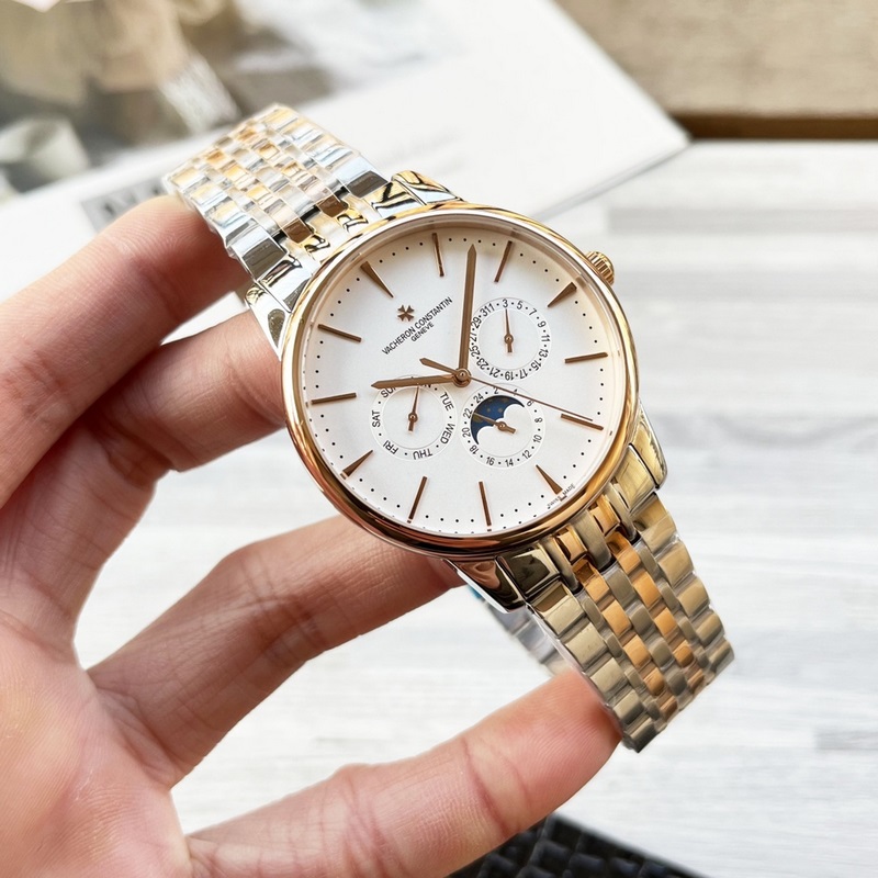 【最新】：江詩丹頓 三針設計【類型】：精品男士腕錶【錶帶】：真牛皮錶帶///