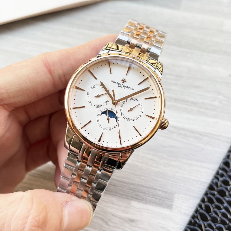 【最新】：江詩丹頓 三針設計【類型】：精品男士腕錶【錶帶】：真牛皮錶帶///