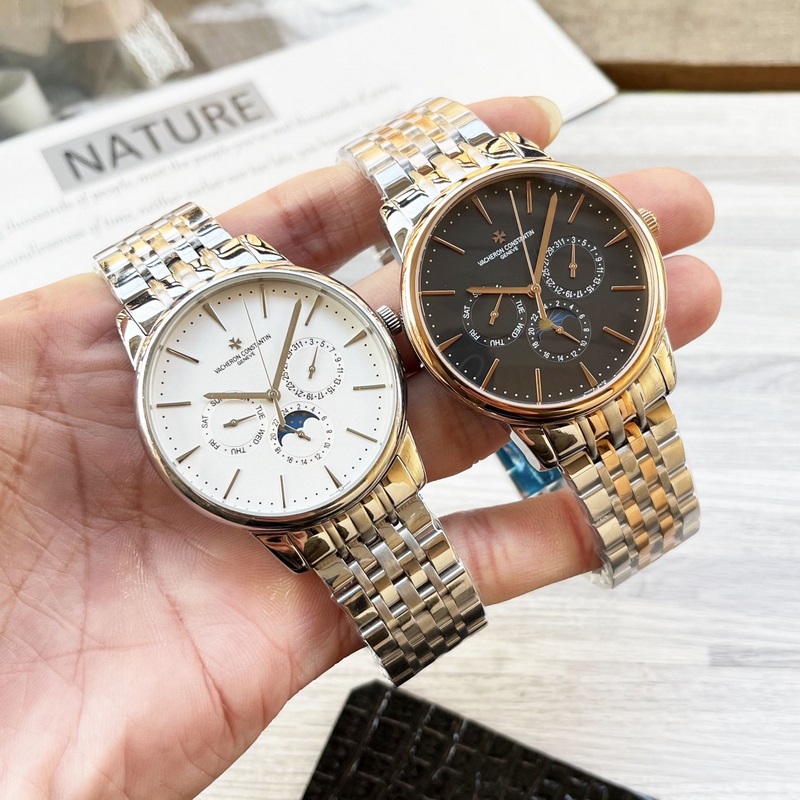 【最新】：江詩丹頓 三針設計【類型】：精品男士腕錶【錶帶】：真牛皮錶帶///