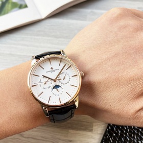 【最新】：江詩丹頓 三針設計【類型】：精品男士腕錶【錶帶】：真牛皮錶帶///