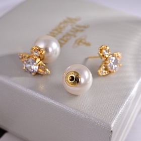 Vivienne Westwood薇薇安西太後土星 耳釘 優雅大方精工設計 非常