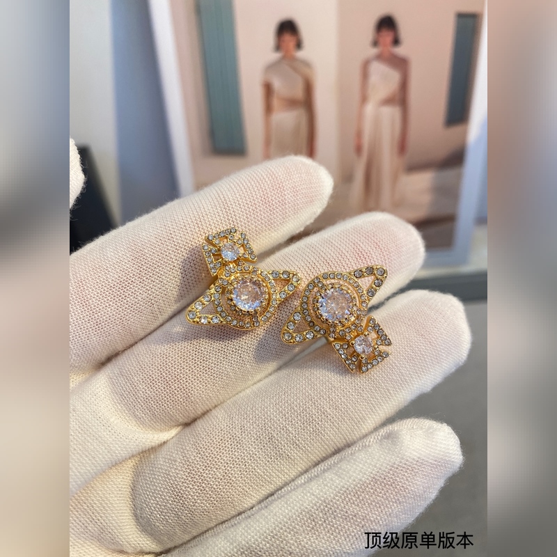 西太後 vivienne 滿鑽 土星耳釘閉眼 準入 沒錯！白鑽鑲嵌、純 王粹