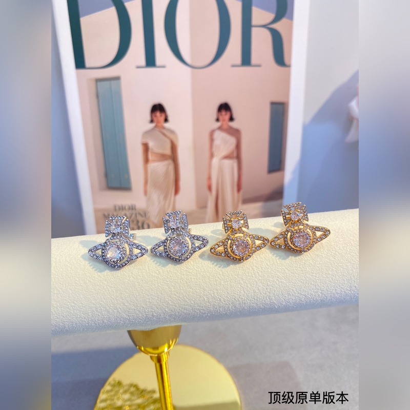 西太後 vivienne 滿鑽 土星耳釘閉眼 準入 沒錯！白鑽鑲嵌、純 王粹