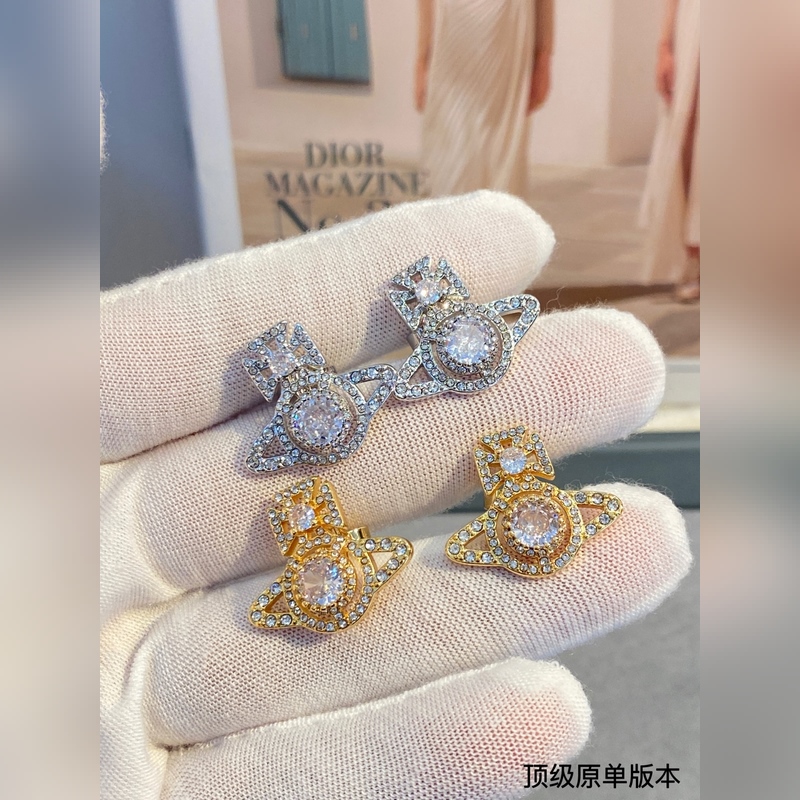 西太後 vivienne 滿鑽 土星耳釘閉眼 準入 沒錯！白鑽鑲嵌、純 王粹