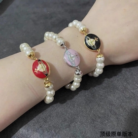 西太後珍珠手鍊今年珍珠項鍊也是大勢，珍珠上身真的絕絕子～銀色土星搭配珍珠奶酷奶