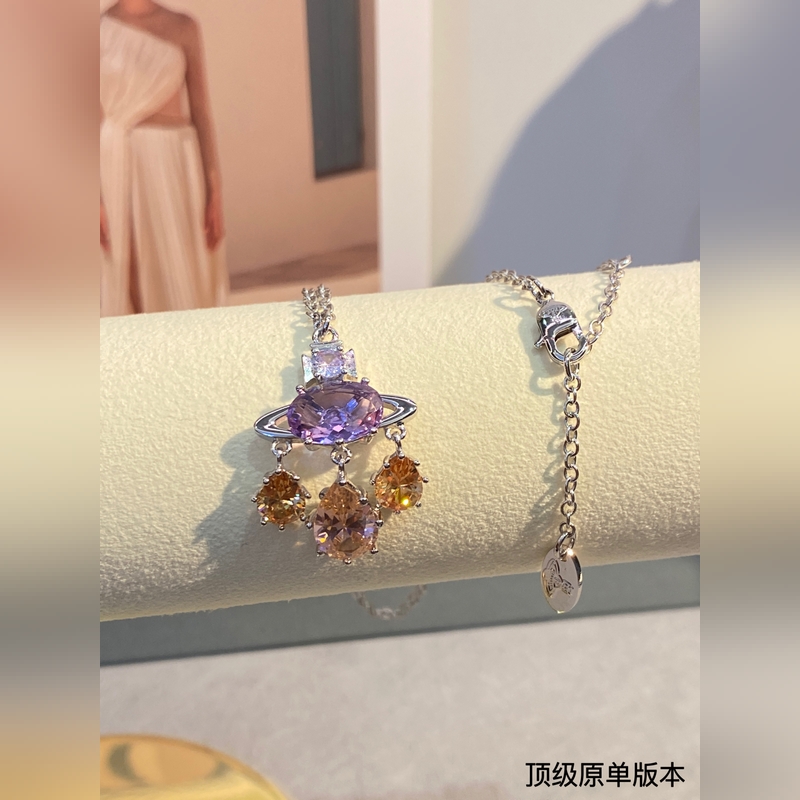 西太後 vivienne 滿鑽 土星項鍊閉眼 準入 沒錯！紫鑽搭配黃鑽鑲嵌、純