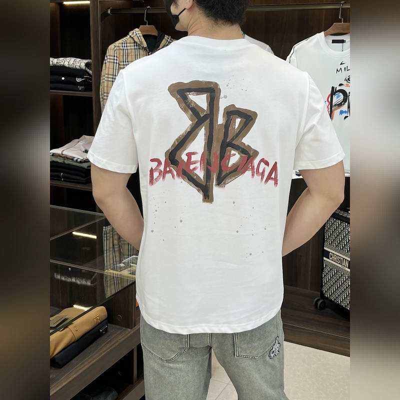 Balencaiga 獨家專供春季新款 巴黎世家時尚休閑圓領短袖，闊版高密度28