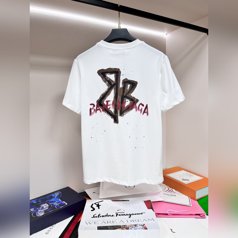 Balencaiga 獨家專供春季新款 巴黎世家時尚休閑圓領短袖，闊版高密度28