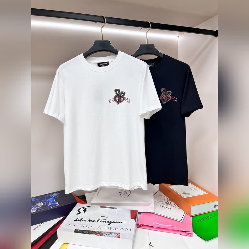 Balencaiga 獨家專供春季新款 巴黎世家時尚休閑圓領短袖，闊版高密度28