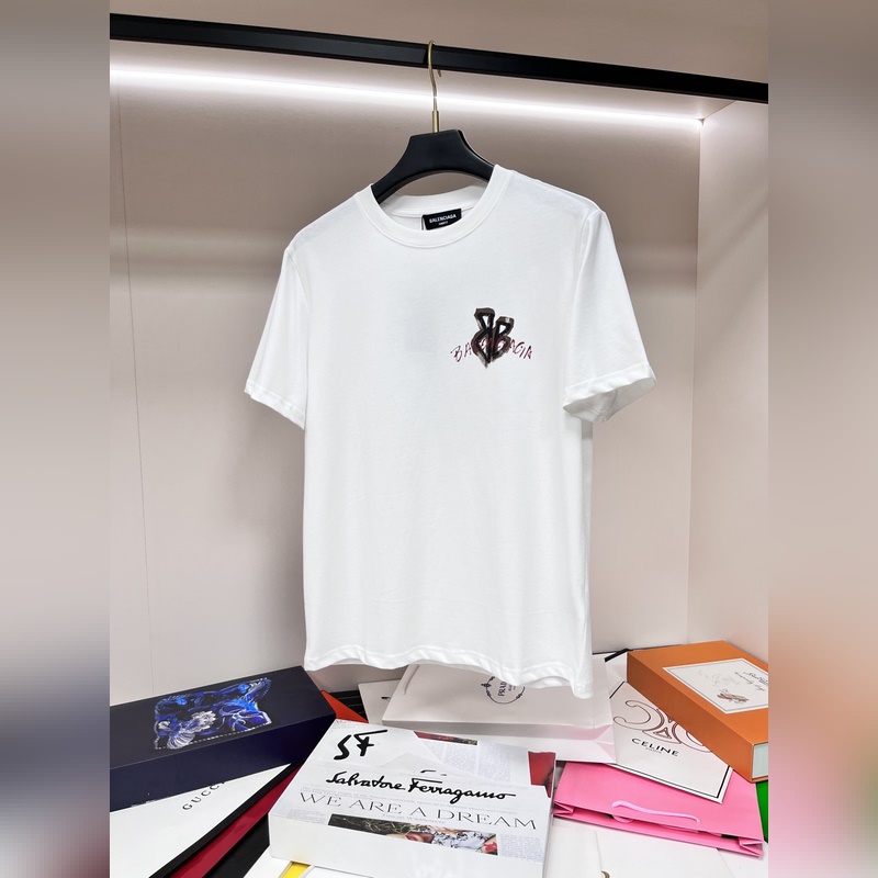 Balencaiga 獨家專供春季新款 巴黎世家時尚休閑圓領短袖，闊版高密度28