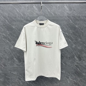 ｜巴黎世家潑墨塗鴉可樂短袖 顔色：米白 黑色 面料：300克 平紋 尺碼：M L