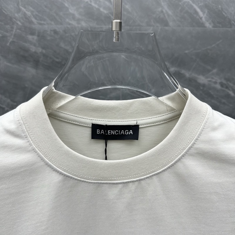 ｜巴黎世家潑墨塗鴉可樂短袖 顔色：米白 黑色 面料：300克 平紋 尺碼：M L