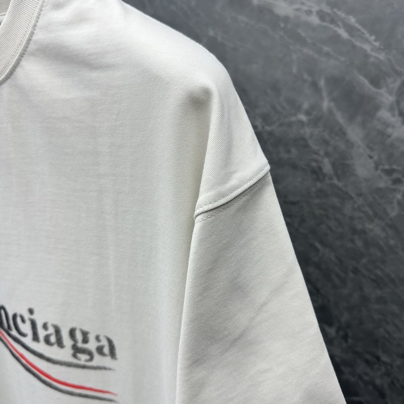 ｜巴黎世家潑墨塗鴉可樂短袖 顔色：米白 黑色 面料：300克 平紋 尺碼：M L