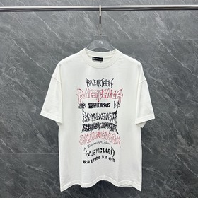 ｜巴黎世家水洗短袖 顔色：白色 水洗藍 面料：300克 平紋 尺碼：M L XL