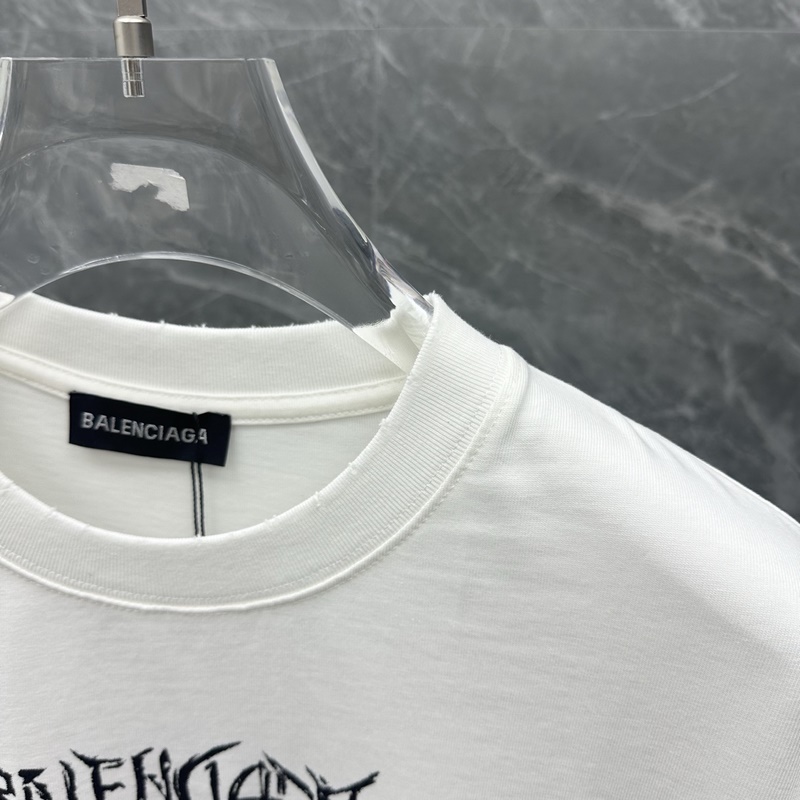 ｜巴黎世家水洗短袖 顔色：白色 水洗藍 面料：300克 平紋 尺碼：M L XL