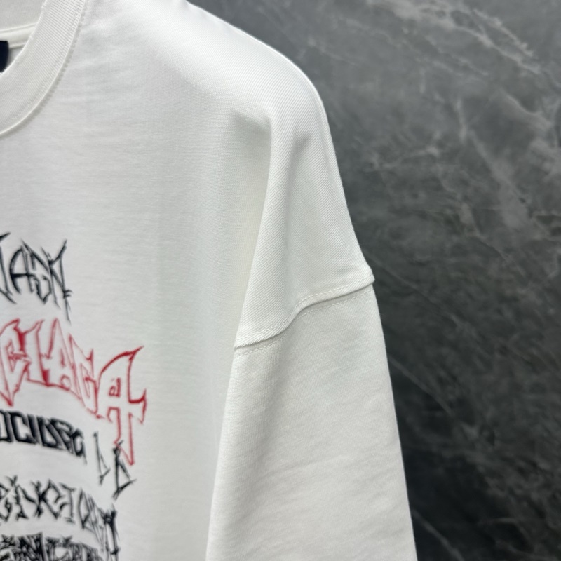 ｜巴黎世家水洗短袖 顔色：白色 水洗藍 面料：300克 平紋 尺碼：M L XL