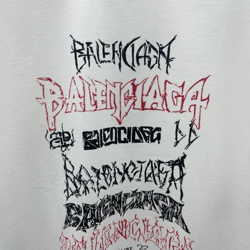 ｜巴黎世家水洗短袖 顔色：白色 水洗藍 面料：300克 平紋 尺碼：M L XL