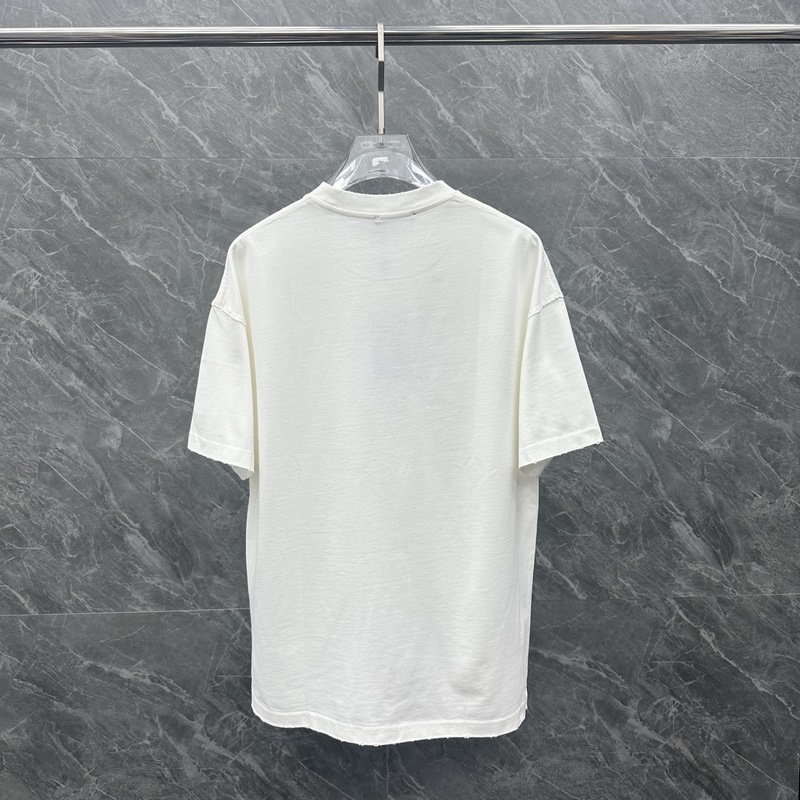 ｜巴黎世家水洗短袖 顔色：白色 水洗藍 面料：300克 平紋 尺碼：M L XL