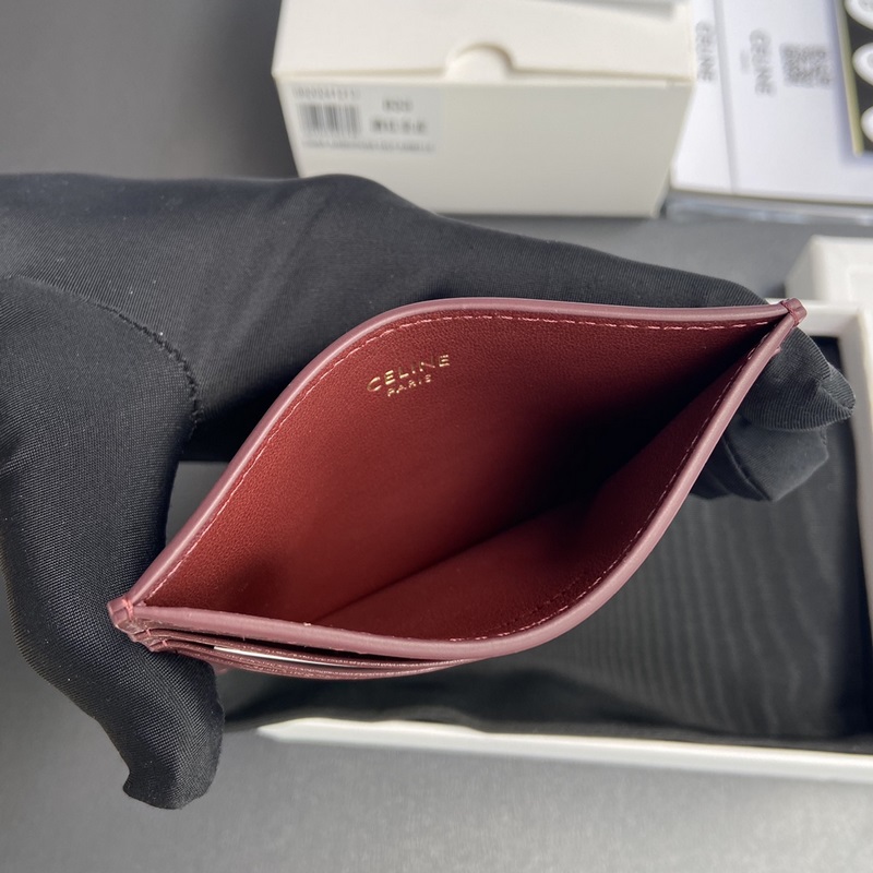 【特級純鋼五金原廠皮】 TRIOMPHE亮澤牛皮革卡包/ 拉鍊鎖閉 1個扁平口