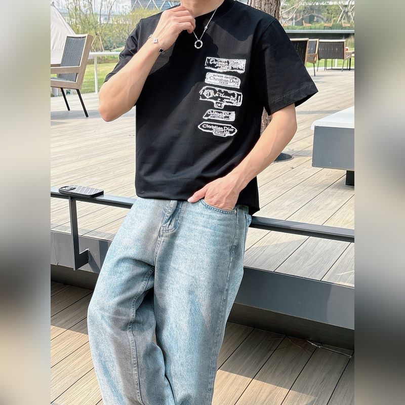 Dior25SS春夏新款首發專櫃最新款短袖圓領T恤 高端訂制 設計前衛時尚！品牌