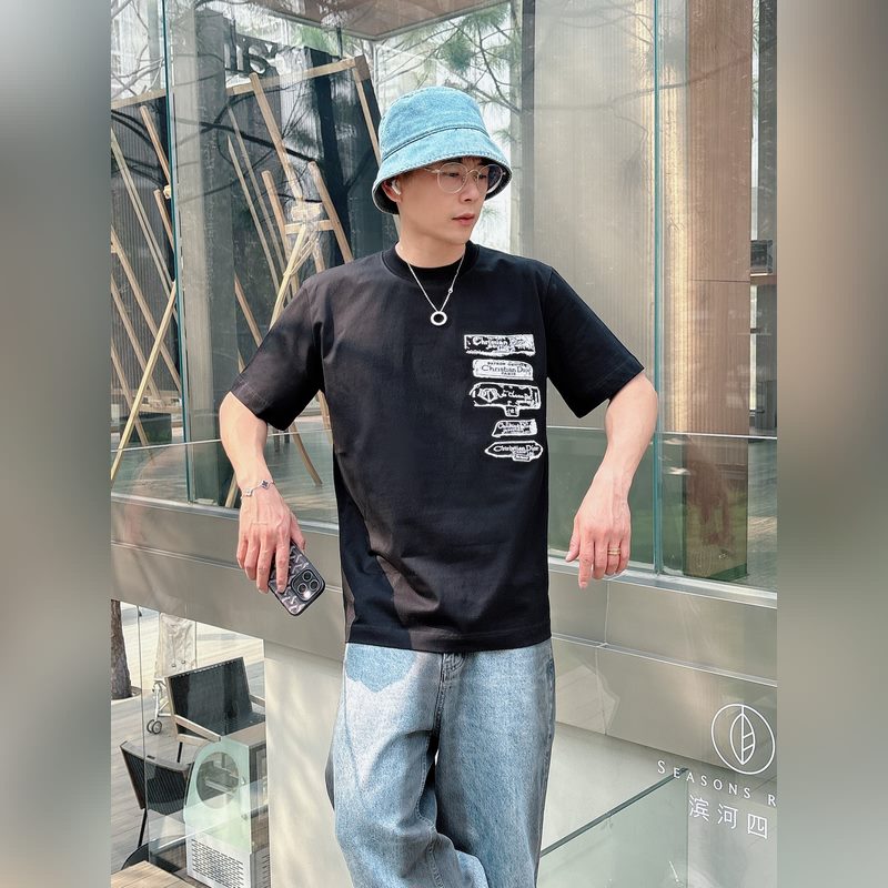 Dior25SS春夏新款首發專櫃最新款短袖圓領T恤 高端訂制 設計前衛時尚！品牌