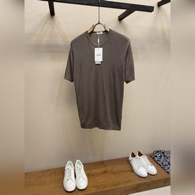 Dior、小迪下擺蜜蜂刺繡~絲棉定織啡色針織短袖T恤 25夏季新款短袖，清爽透氣