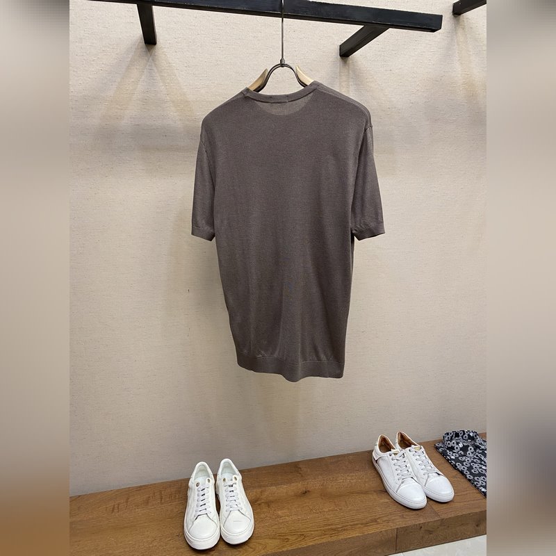 Dior、小迪下擺蜜蜂刺繡~絲棉定織啡色針織短袖T恤 25夏季新款短袖，清爽透氣