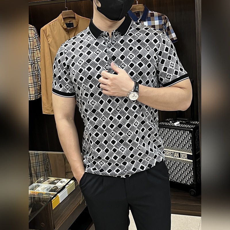 D&G 2025ss蛇年新款 迪奧翻領精品短袖T恤 官網同步 高端品質三D印花款