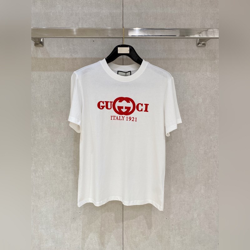 Gucci 25ss春夏新款首發專櫃最新款短袖圓領T恤 高端訂制 設計前衛時尚！