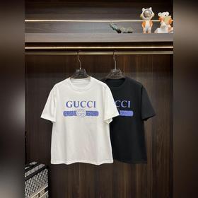 Gucci 獨家專供秋季新款 古馳時尚休閑圓領短袖，高密度320克純棉面料，高