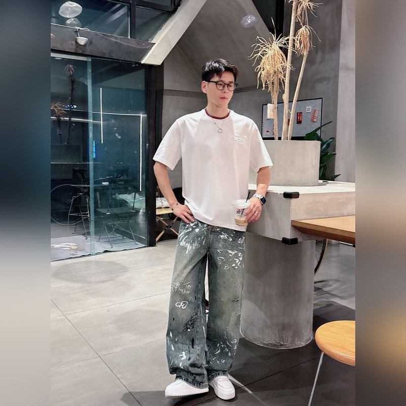 Gucci/古奇，2025夏季最新款，專櫃同步有售，原單狠貨，時尚休閑圓領(lǐng)短袖T