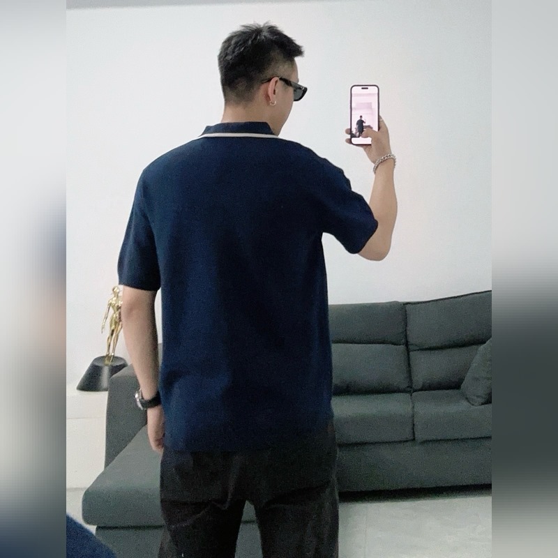 GUCCI/古馳2025新款Polo衫撞色領刺繡logo上衣 穿上GUCCI這款