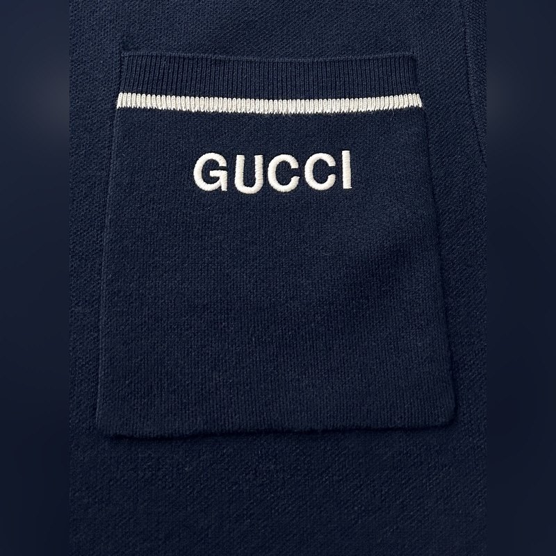 GUCCI/古馳2025新款Polo衫撞色領刺繡logo上衣 穿上GUCCI這款