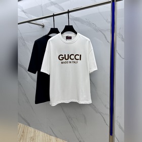 Gucci·古馳 最新印花半袖T恤·羅紋衣領·100% 棉 精選zp定織定染高密