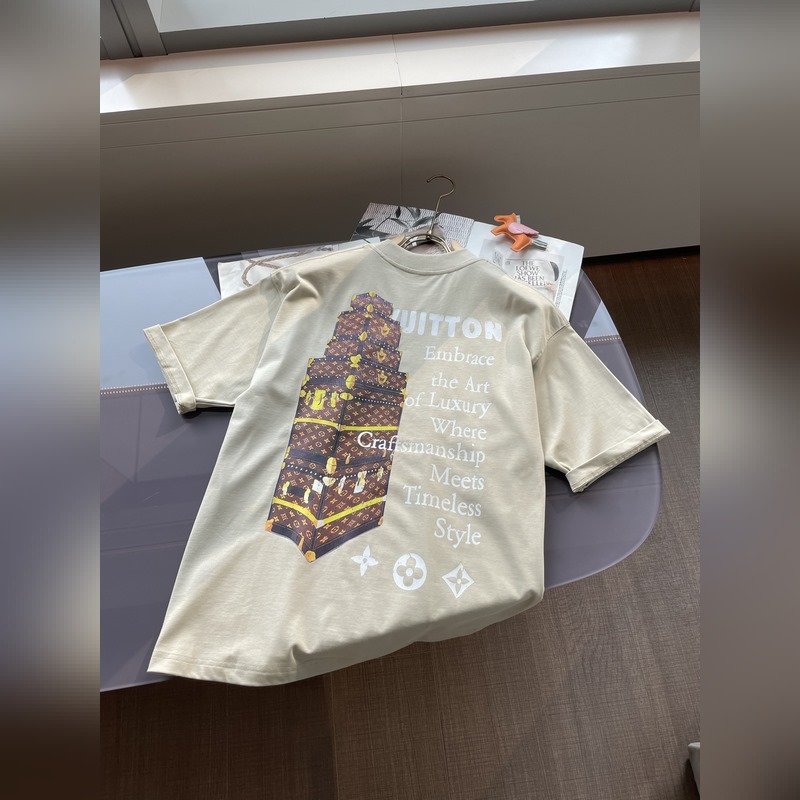 Lv 2025春夏款/官網同步 面料采用重磅純棉精梳棉面料，OS寬松版型，上身版