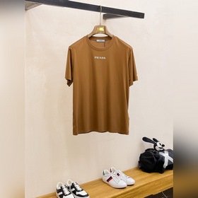 prada 普拉達25ss 春夏新款原單男士絲光棉短袖T恤 高端定制 高版本 時