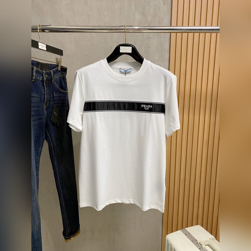 普拉達 Prada 25ss春夏新款首發專櫃最新款短袖圓領T恤 高端訂制 設計前
