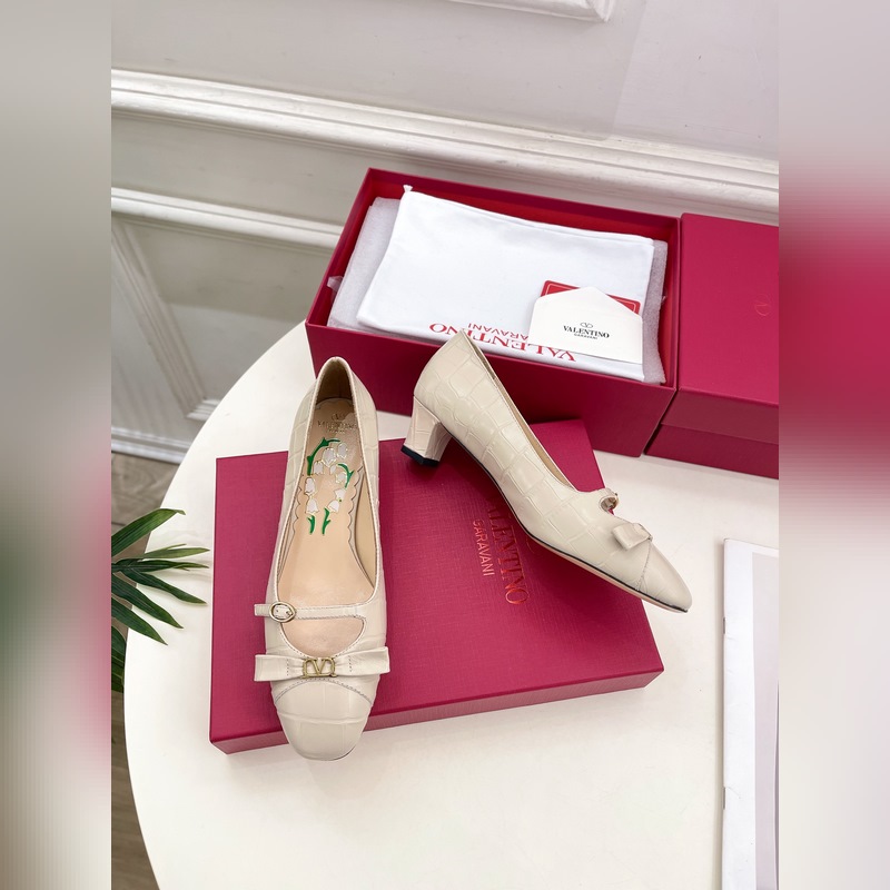 Valentino 華倫天奴 2025ss早春新品 BOWOW石頭紋牛皮單鞋上新